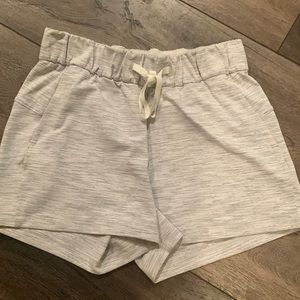 Lulu lemon gray and white stripe shorts!